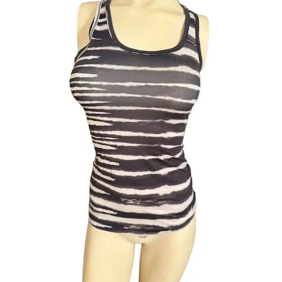 Nike Tops - - Nike Dri Fit  XS Black Striped Racerback Tank Top Sleeveless Casual